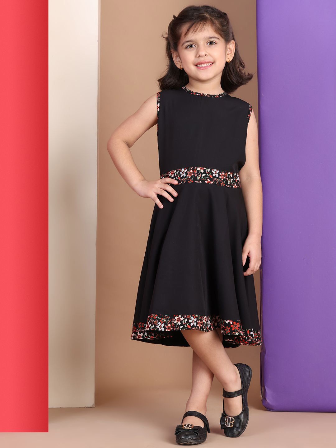 

Baawri Girls A-Line Dress, Black
