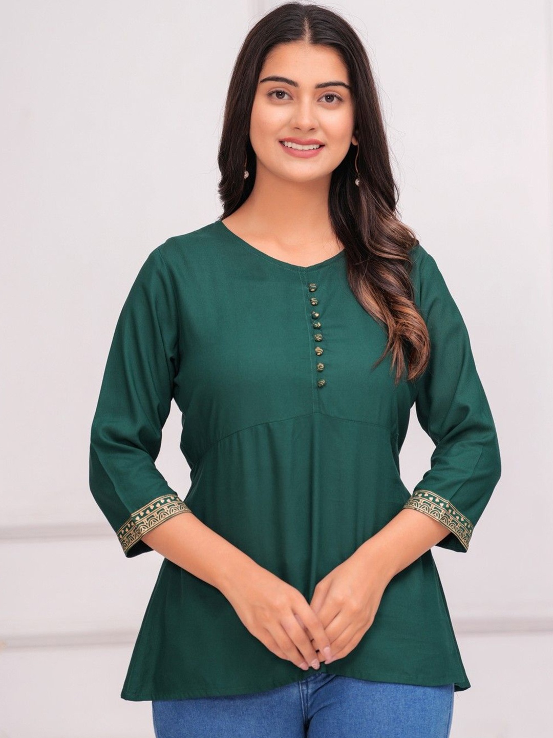 

KANIKA CREATION Women Empire Casual Top, Green