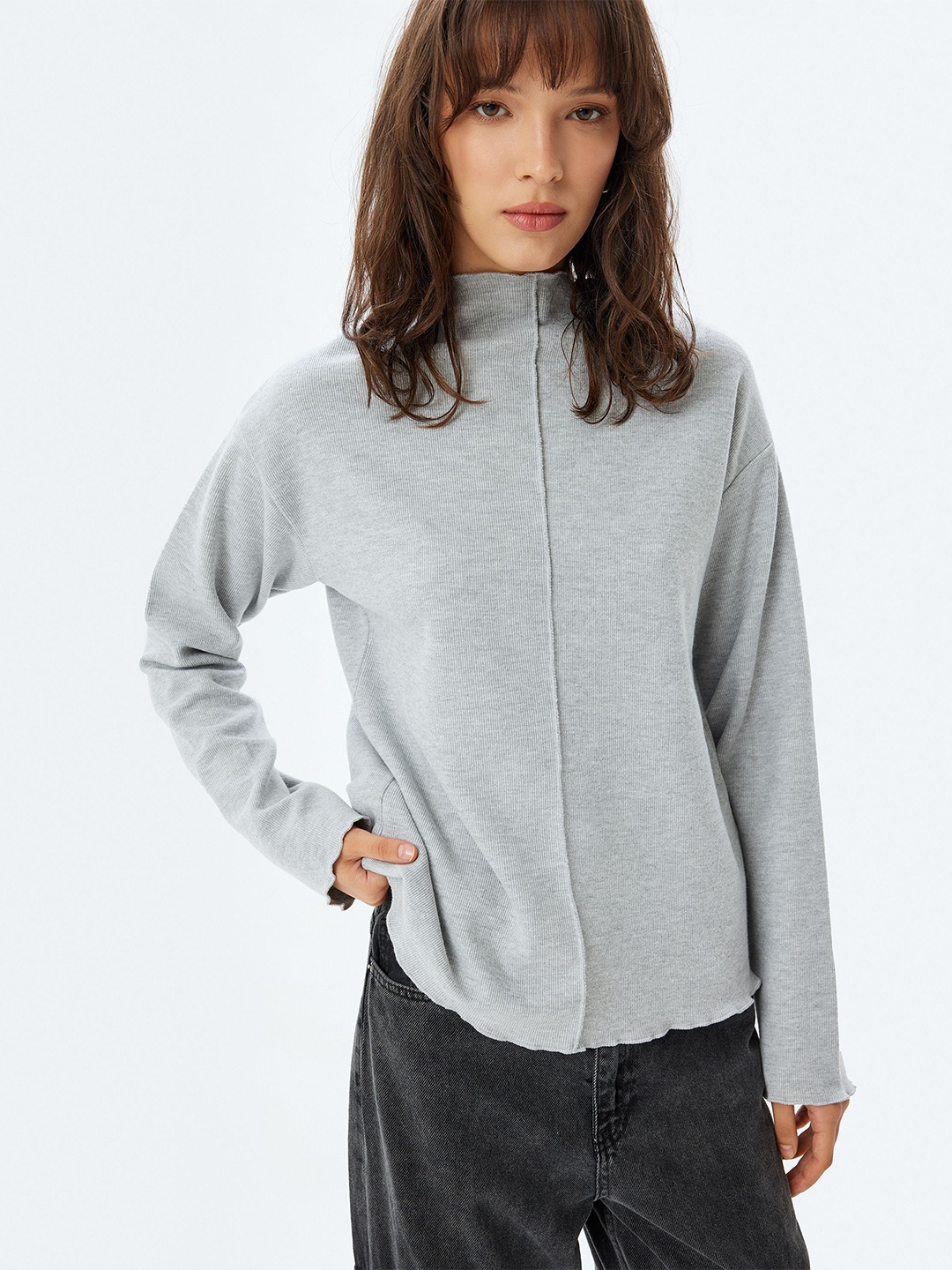 

Koton Women Striped Cardigan, Grey