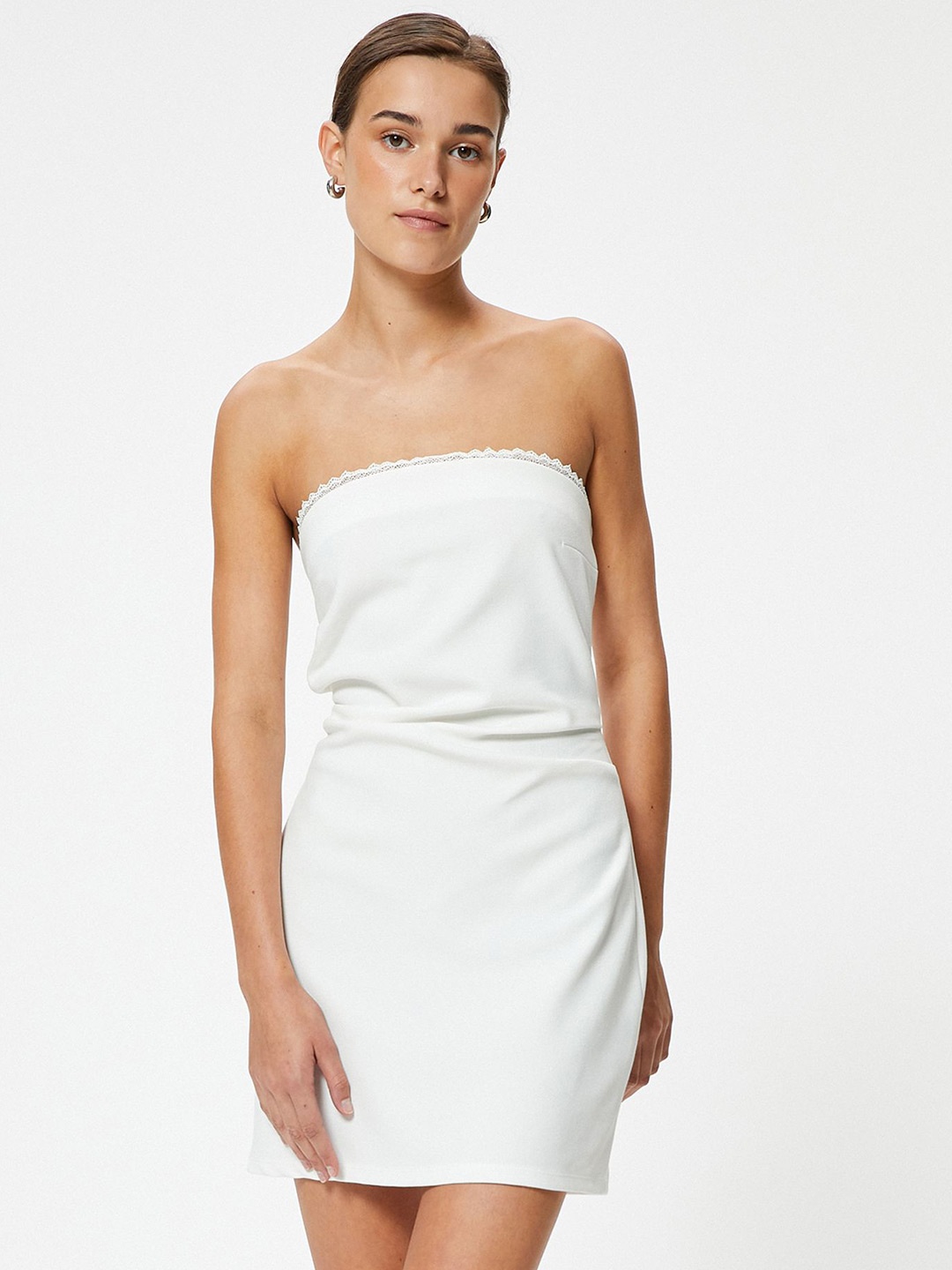 

Koton Solid Sleeveless Bandeau Dress, White