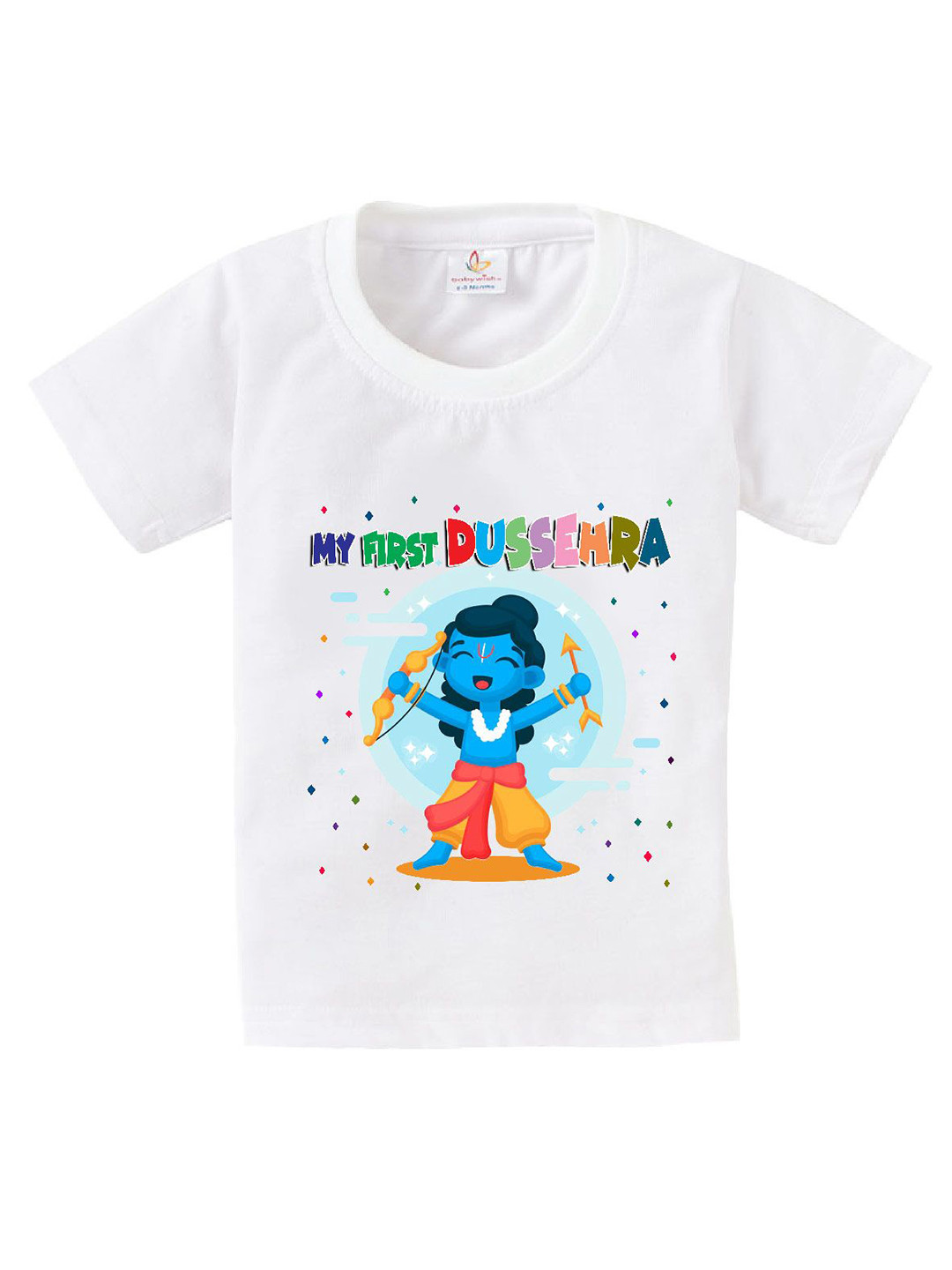 

Babywish Unisex Kids Graphic Printed Round Neck Cotton T-shirt, White