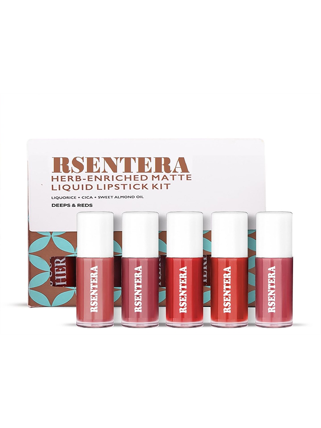 

Rsentera Set Of 5 Long Lasting Liquid Lipstick- 5 ml Each- Deeps & Red, Multi