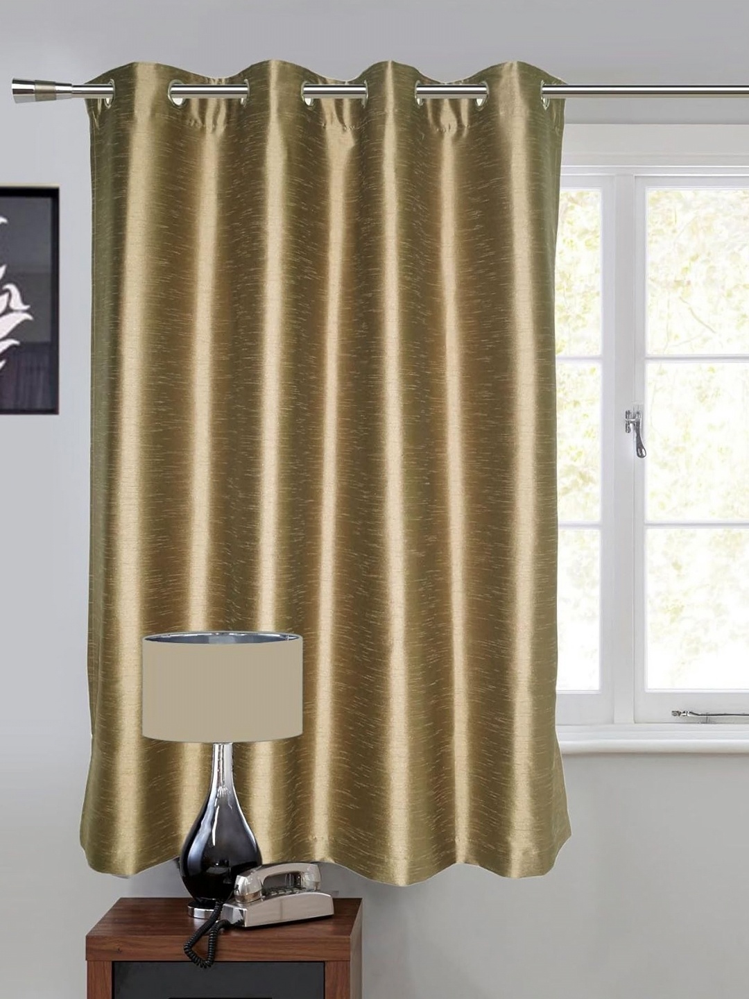 

Lushomes Brown Eyelet Window Curtain