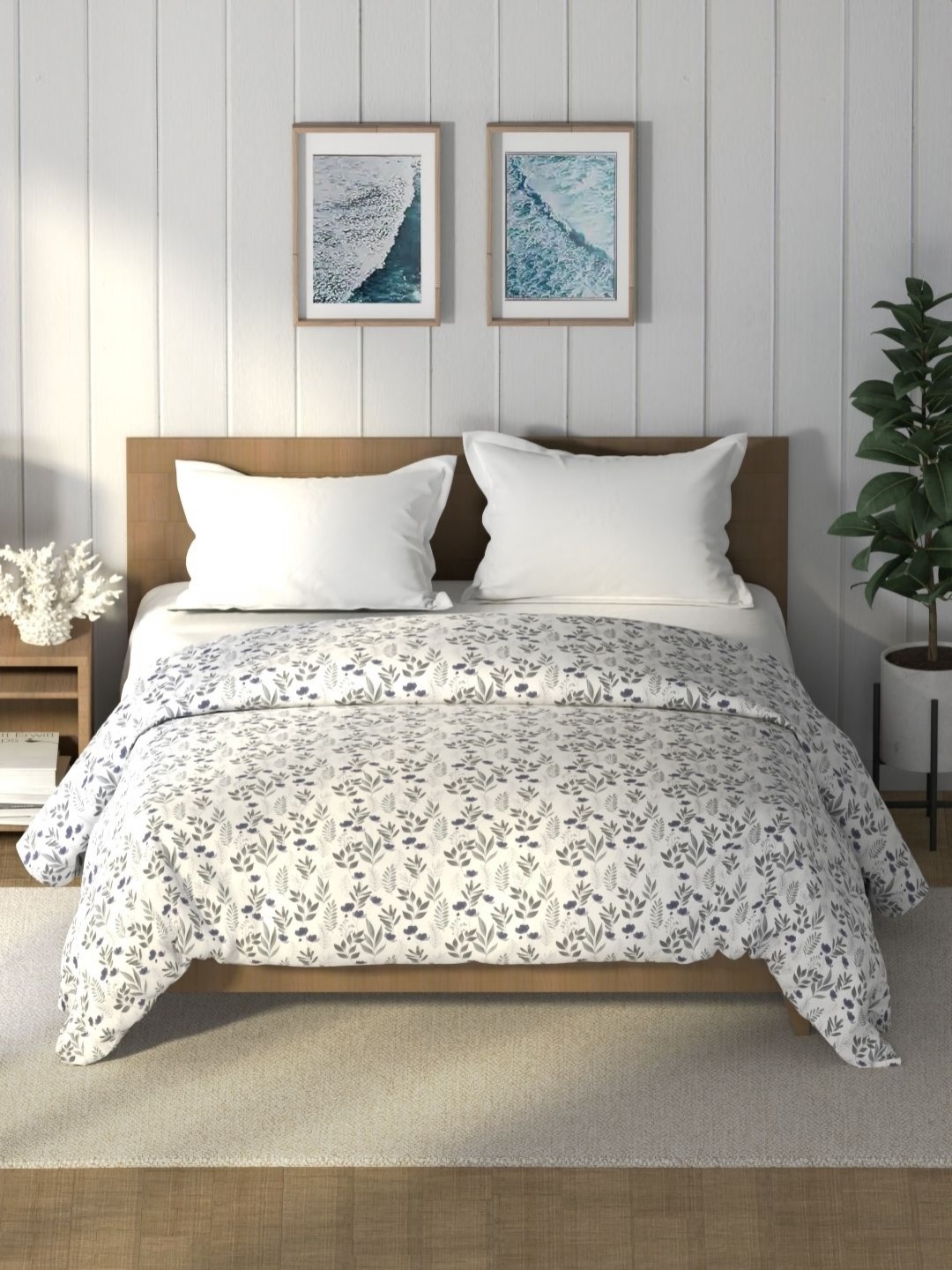 

Nautica Raymarine Grey Floral Printed Pure Cotton AC Room 120 GSM Double Bed Comforter