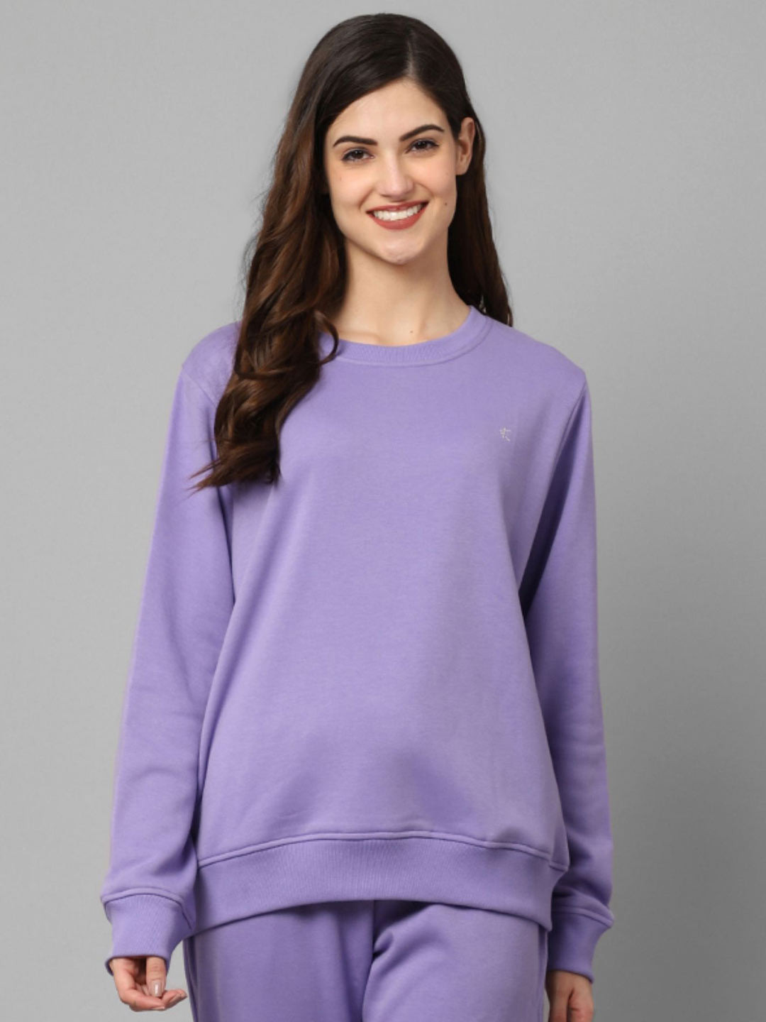 

Kanvin Women Cotton Sweatshirt, Violet