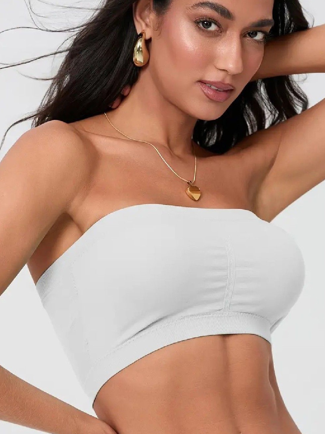 

Poftik Half Coverage Lightly Padded Bandeau Bra, White