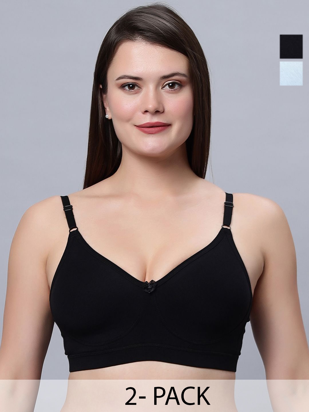 

In Care Women Pack Of 2 Full Coverage T-Shirt Bra, Black