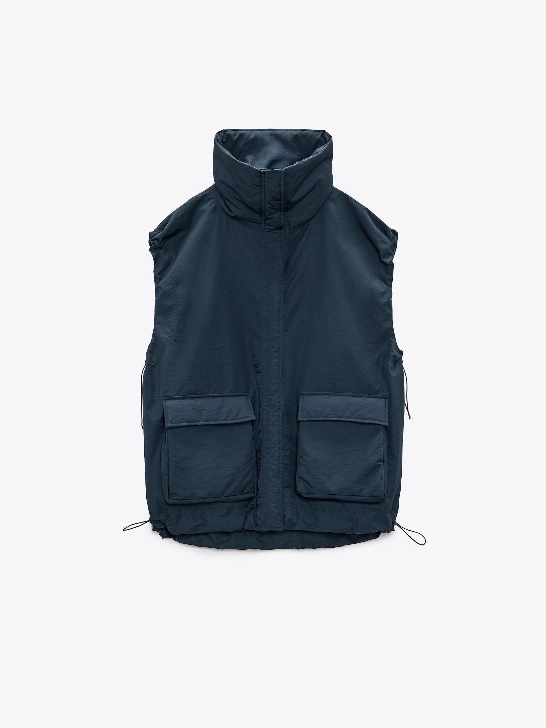 

ZARA Women Navy Blue Jacket