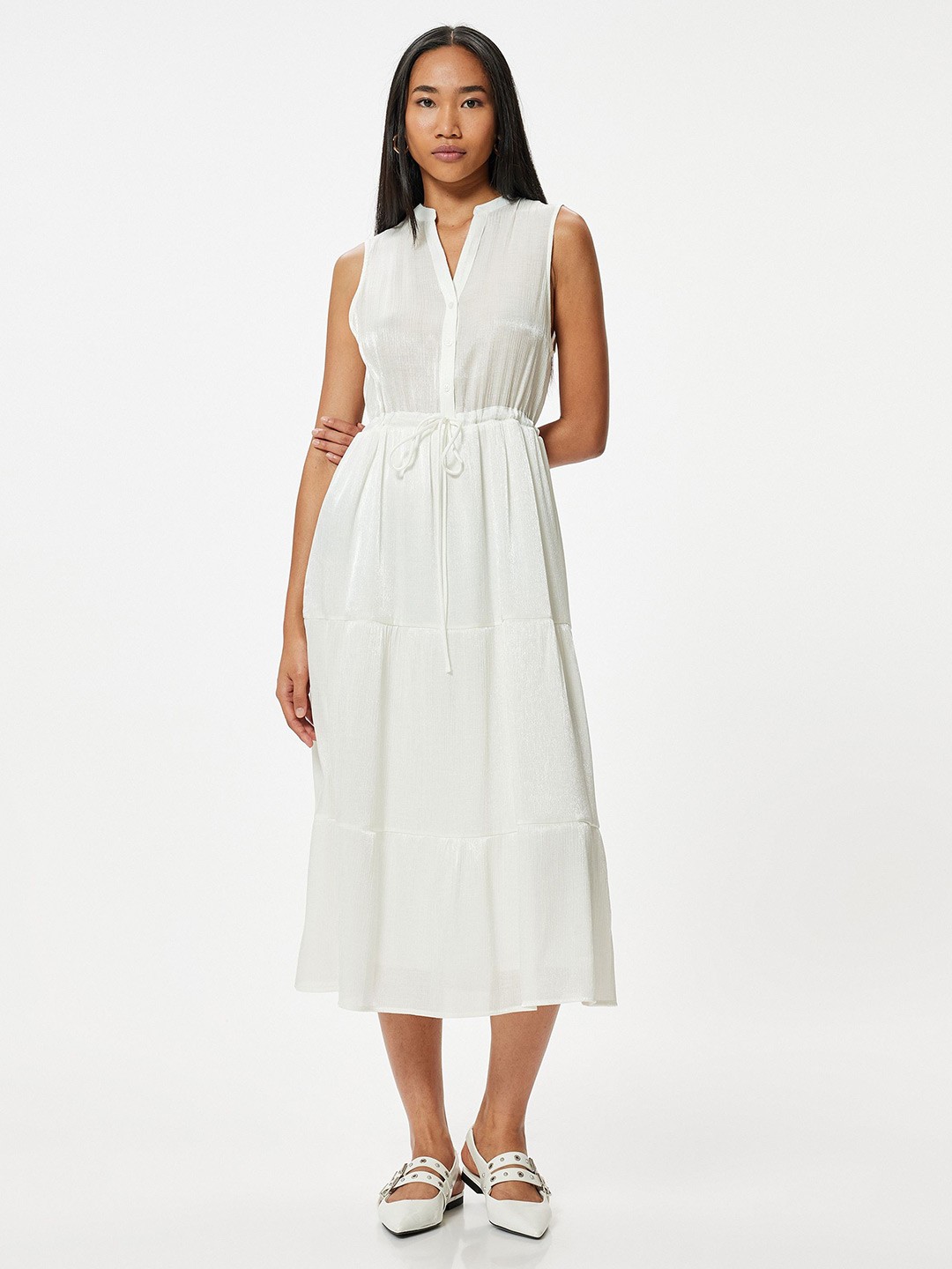 

Koton Women Solid Fit & Flare Midi Dress, Off white