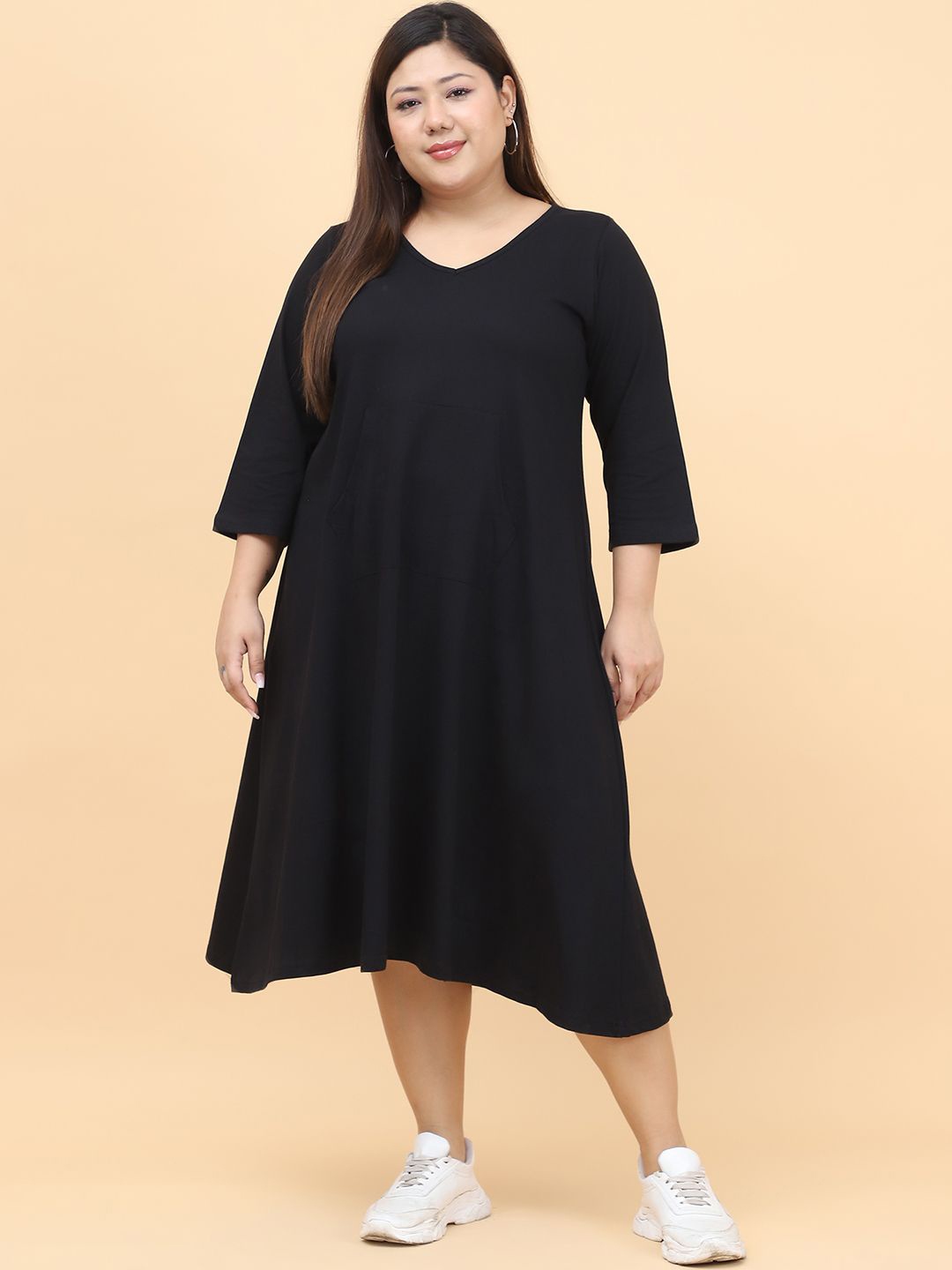 

theRebelinme Women A-Line Midi Dress, Black