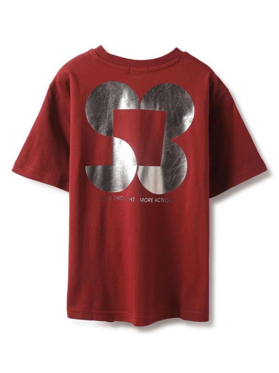 

United Colors of Benetton Boys Graphic Printed Round Neck Pure Cotton Relaxed Fit T-shirt, Maroon