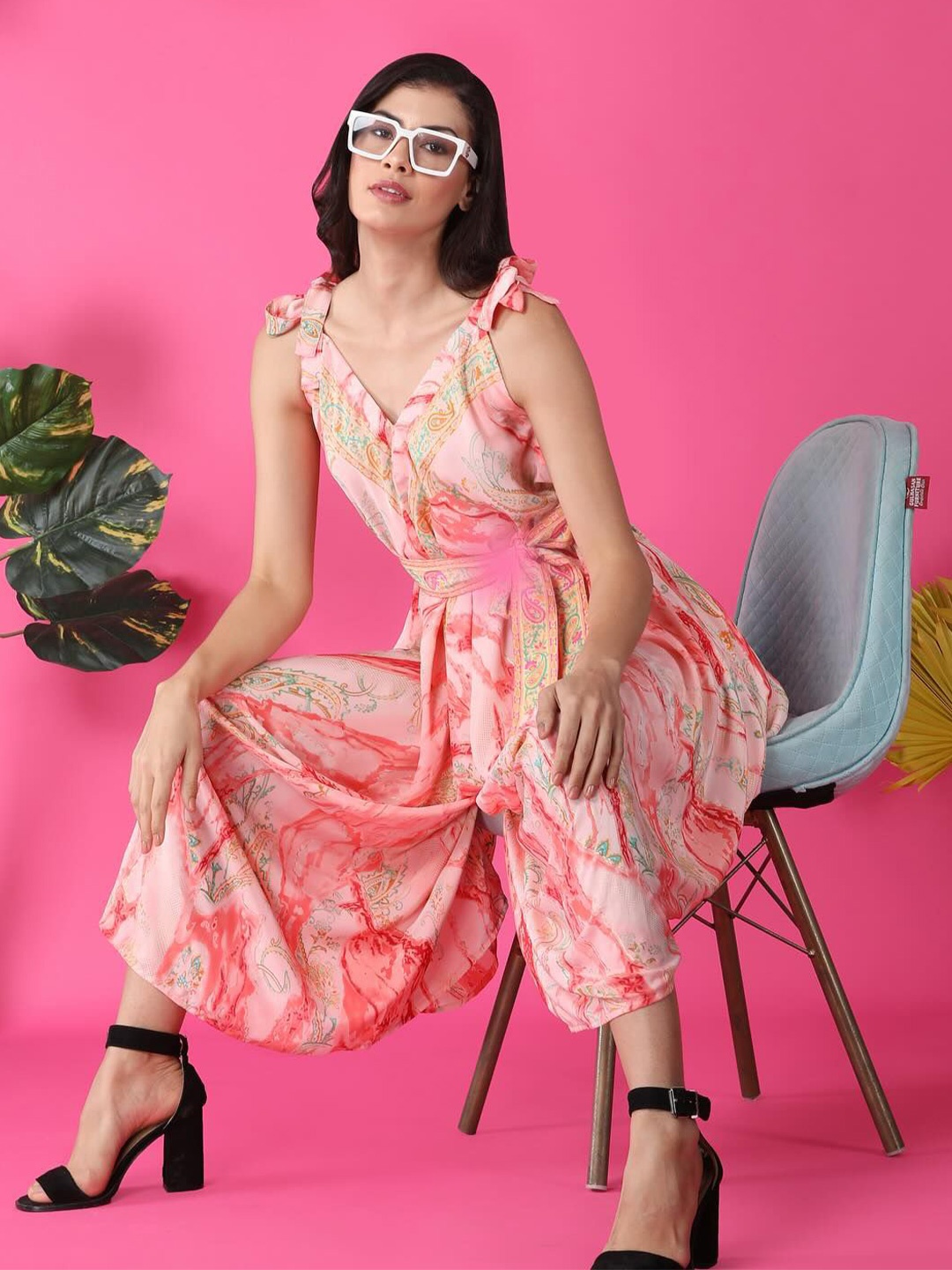

KWEEN Women Printed Maxi Jumper Dress, Pink