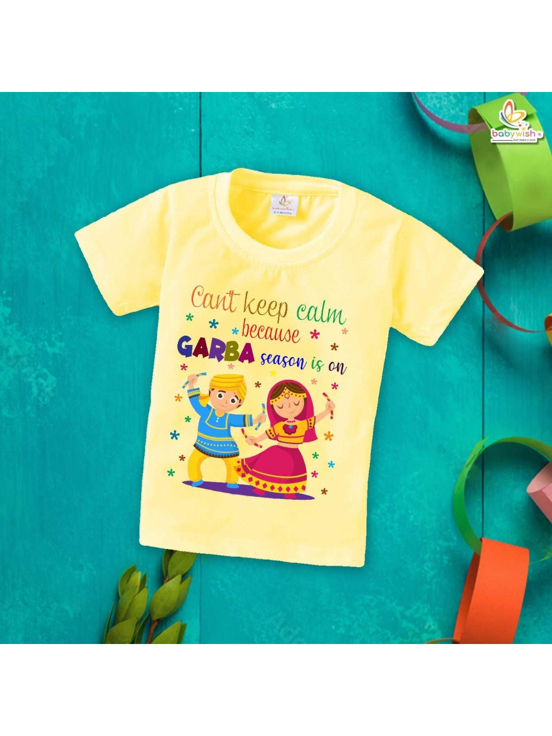 

Babywish Unisex Kids Typography Printed Round Neck Cotton T-shirt, Yellow