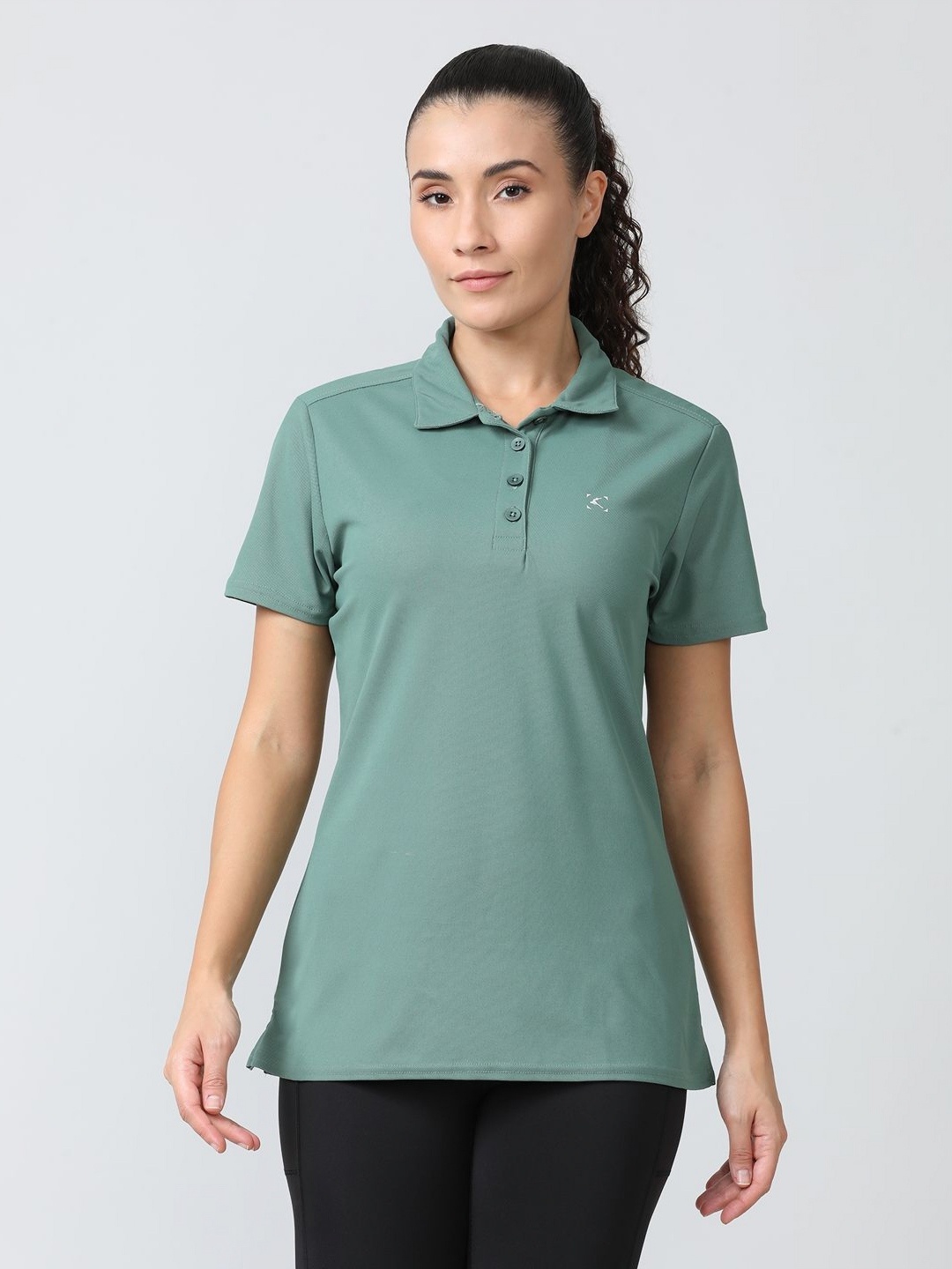 

Lovable Sport Women Polo Collar T-shirt, Green