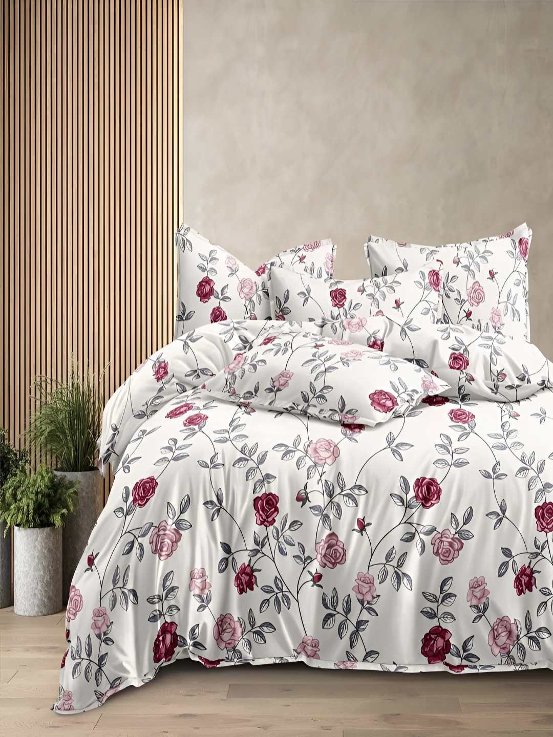 

tundwal's White & Grey Printed Pure Cotton Single Duvet Cover
