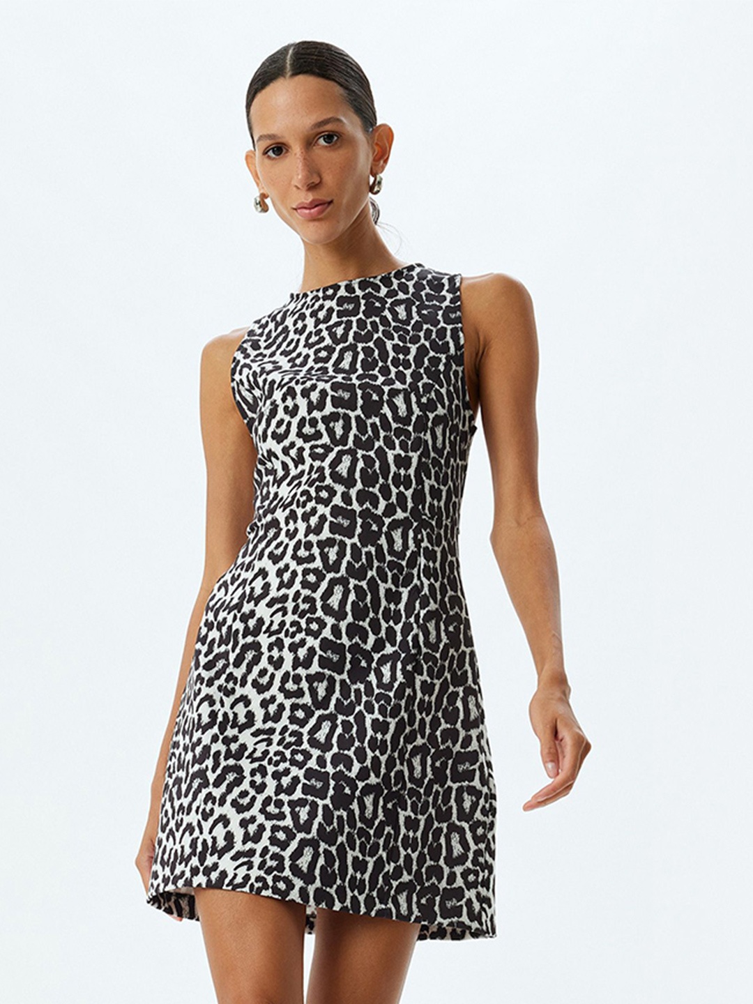

Koton Animal Printed A-Line Mini Dress, Black