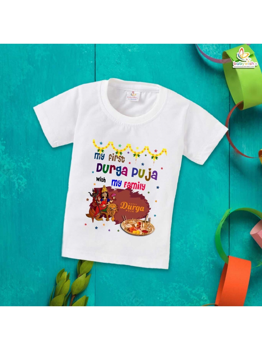 

Babywish Kids Typography Printed Applique T-shirt, White