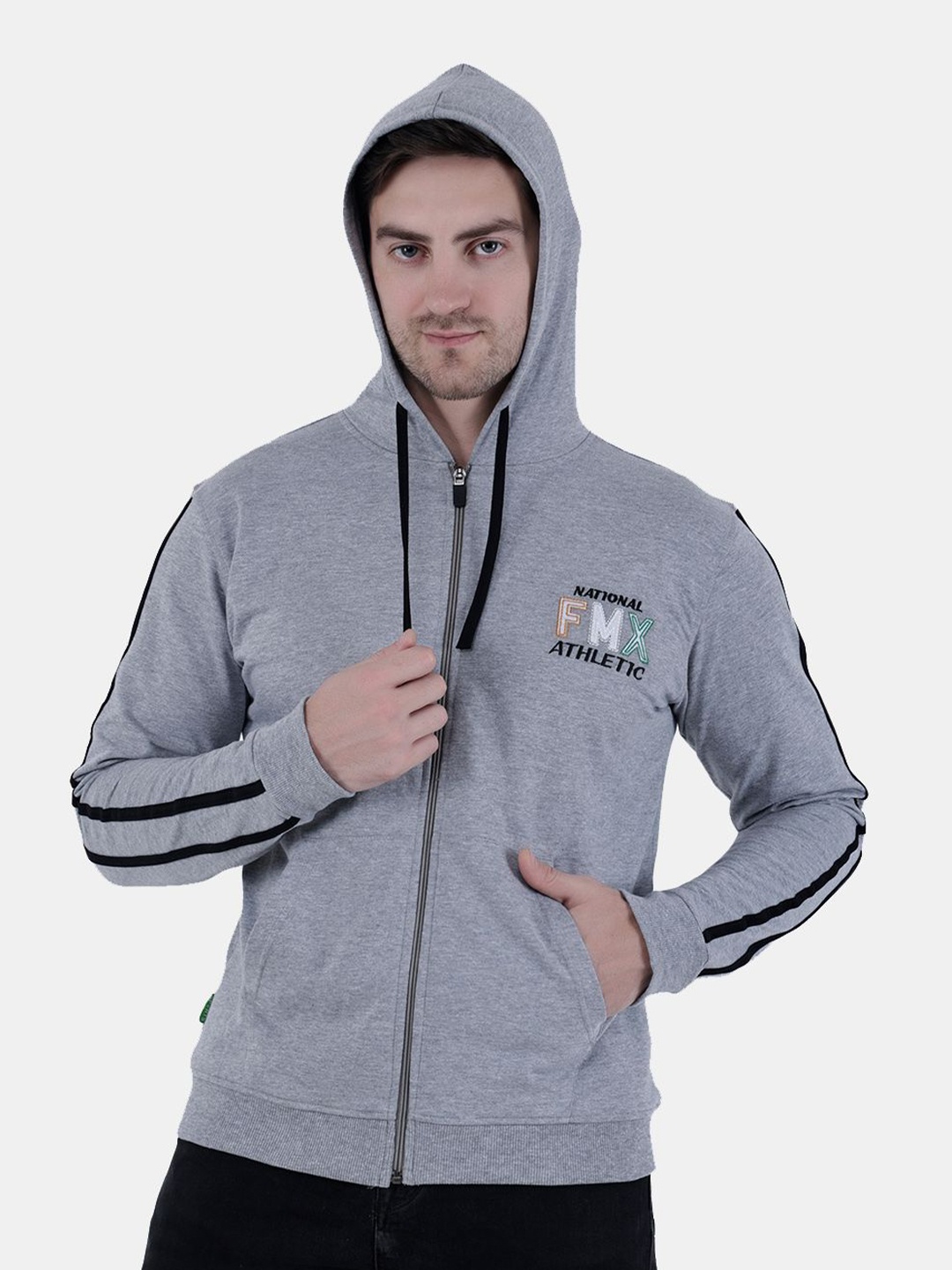 

FILMAX ORIGINALS Men Hooded Solid Sweatshirt, Grey melange