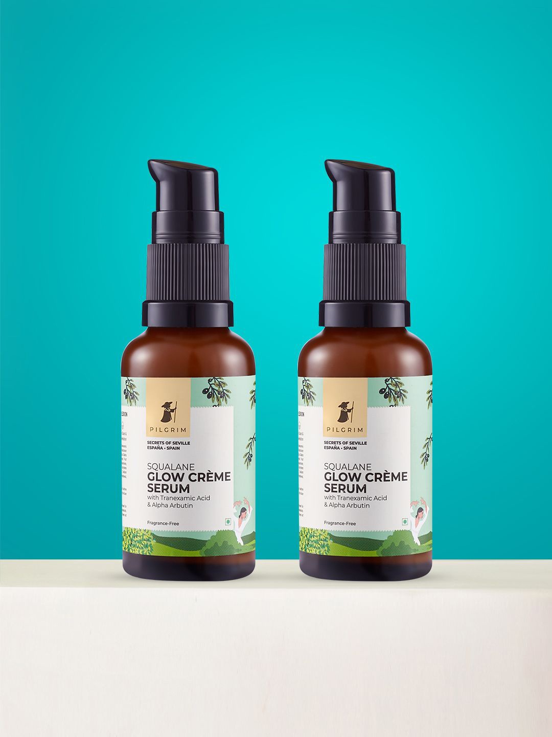 

Pilgrim Set Of 2 Squalane Glow Creme Serum - 30ml Each, Green