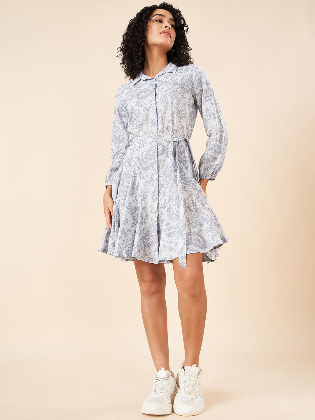 

AKKRITI BY PANTALOONS Women Floral Print A-Line Dress, White
