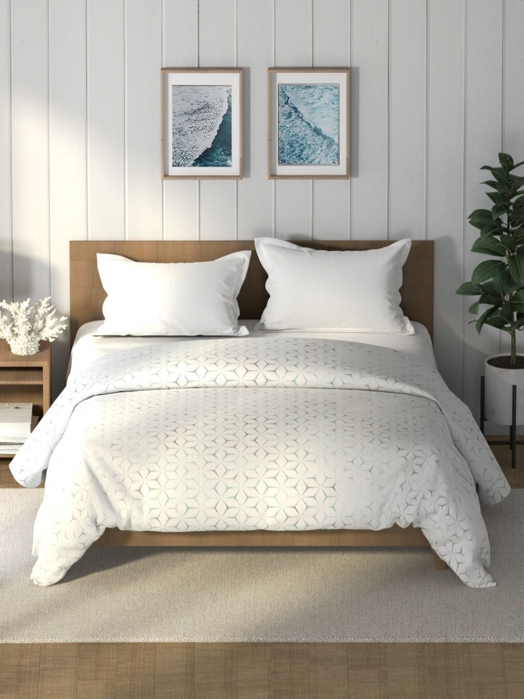 

Nautica Raymarine White Printed Pure Cotton AC Room 120 GSM Double Bed Comforter