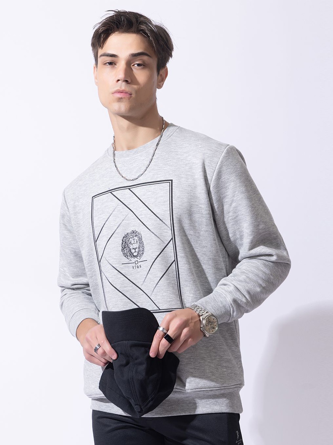 

ARMISTO Men Printed Sweatshirt, Grey