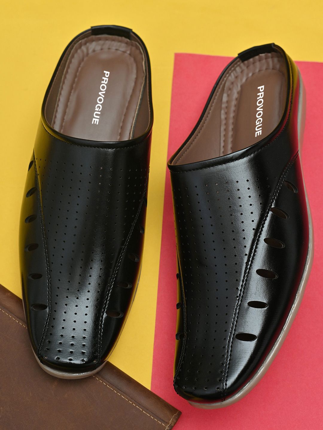 

Provogue Men Slip-On Comfort Sandals, Black