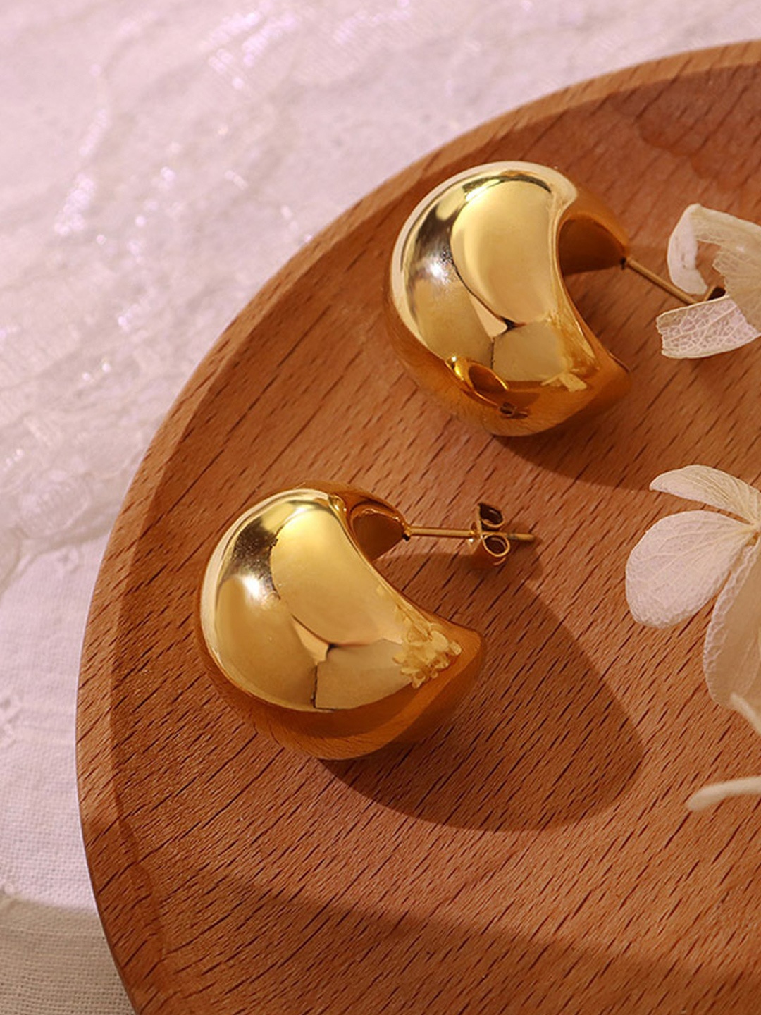 

VAGHBHATT Stainless Steel Gold-Plated Classic Studs