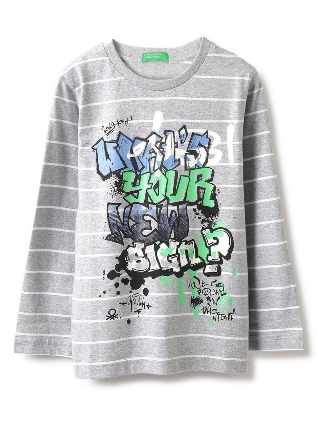 

United Colors of Benetton Boys Typography Printed Round Neck Pure Cotton T-shirt, Grey