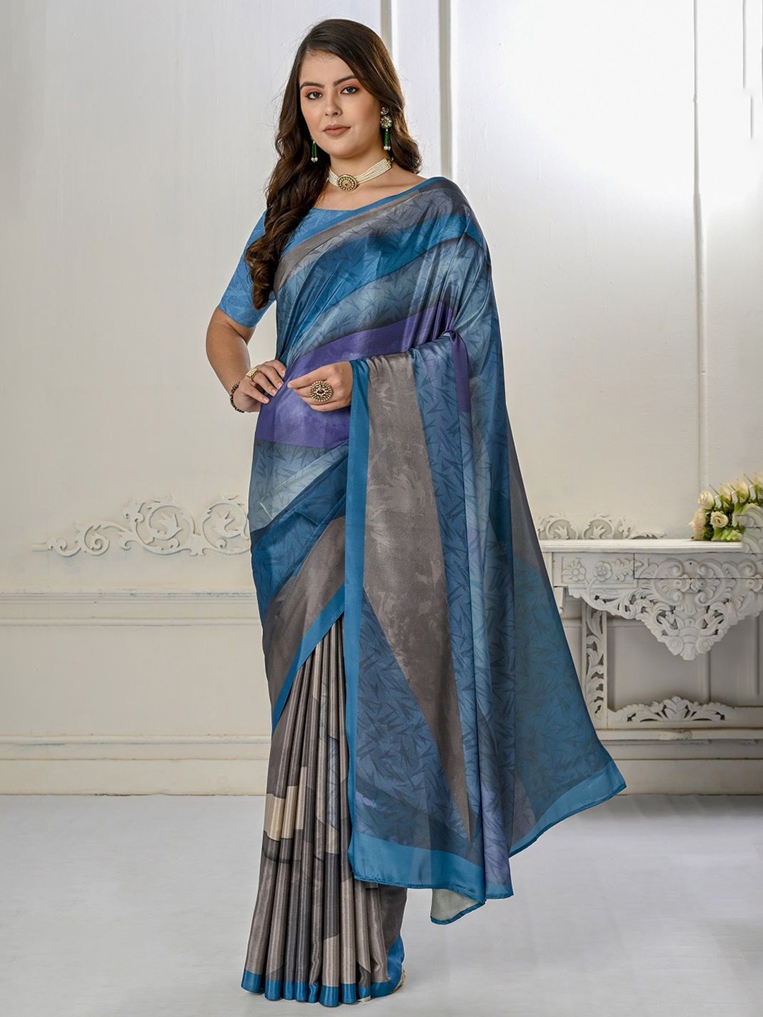 

JIVORA Women Ethnic Motifs Mysore Silk Saree, Blue