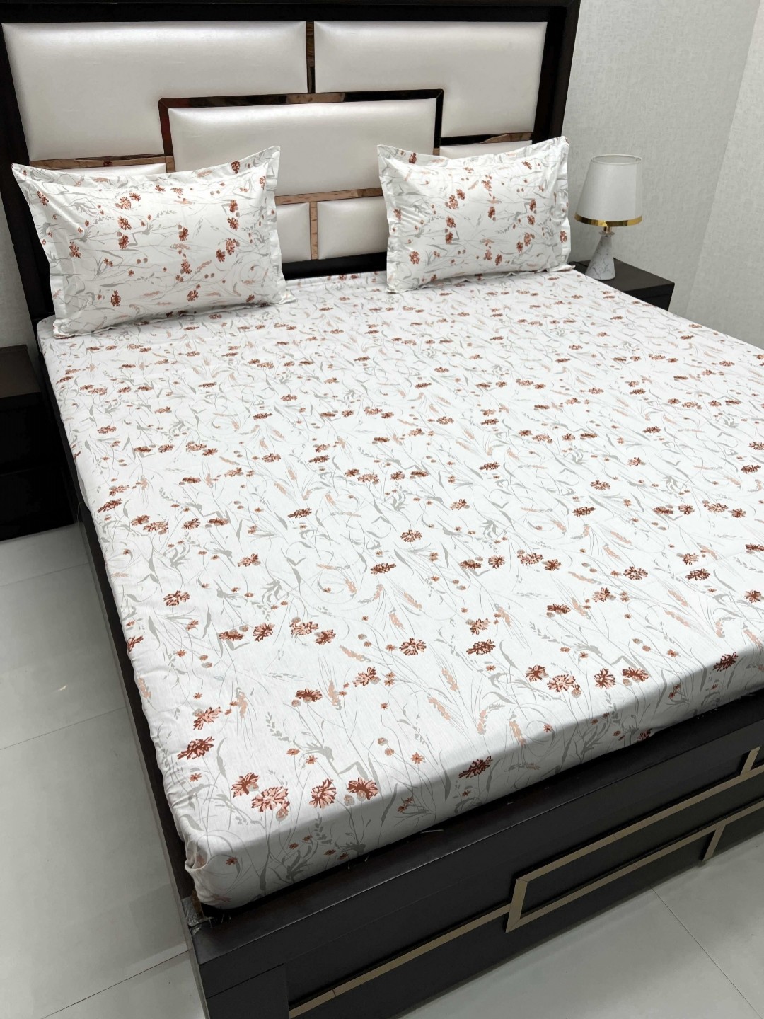 

Pure Decor Cotton King Size Double Bed Bedsheet With 2 Pillow Covers 108 in X 108 in, White