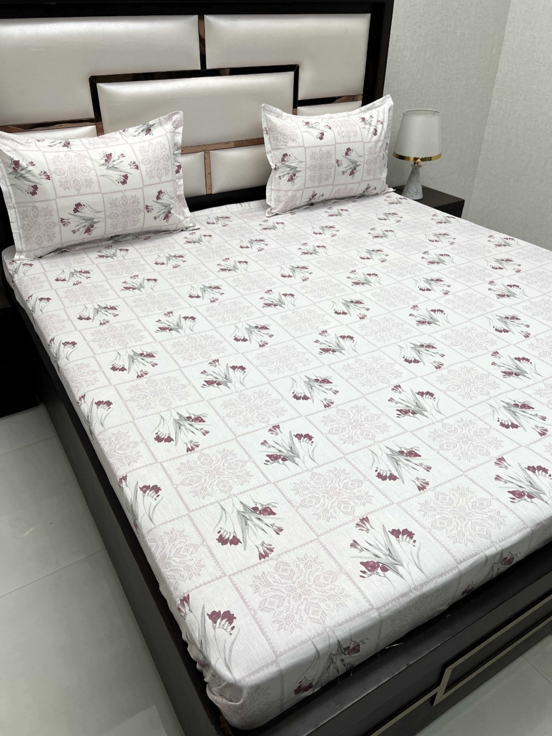 

Pure Decor Cotton King Size Double Bedsheet With 2 Pillow Covers 108 in X 108 in, White