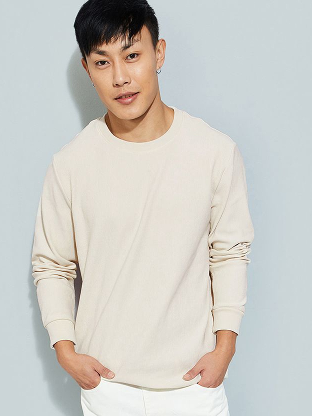 

Max Urb_N Men Ribbed T-Shirt, Off white