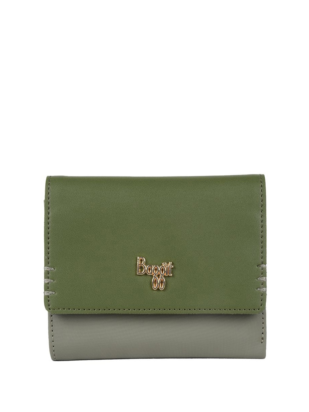

Baggit Women PU Three Fold Wallet, Green