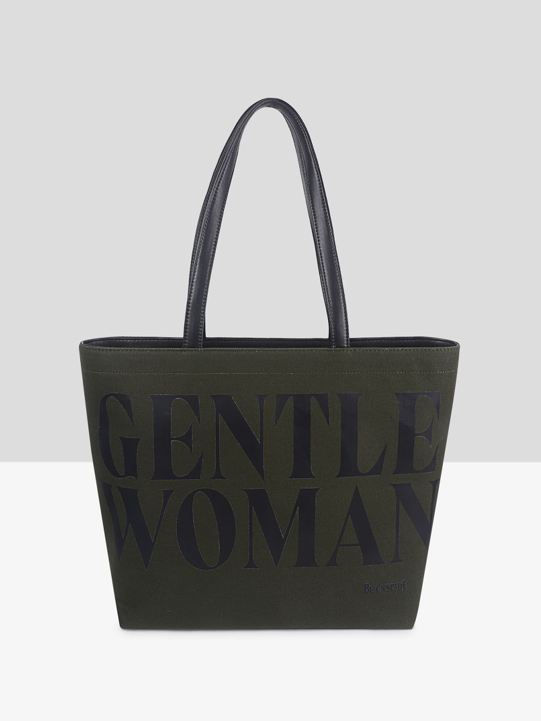 

Black Spade Women Typography Printed Shopper Shoulder Bag, Olive