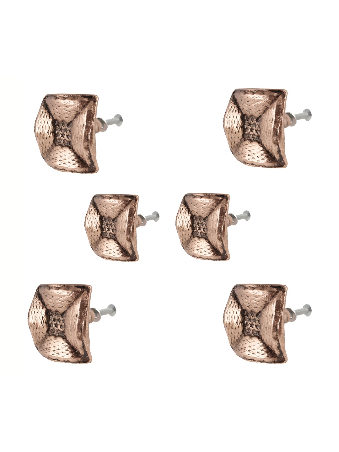 

Indianshelf Coppertoned 6 Pieces Aluminium Square Knobs, Copper