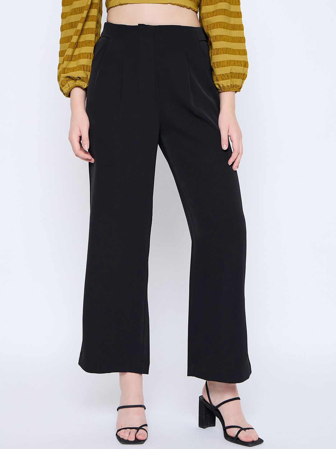 

Madame Women Solid Palazzos, Black