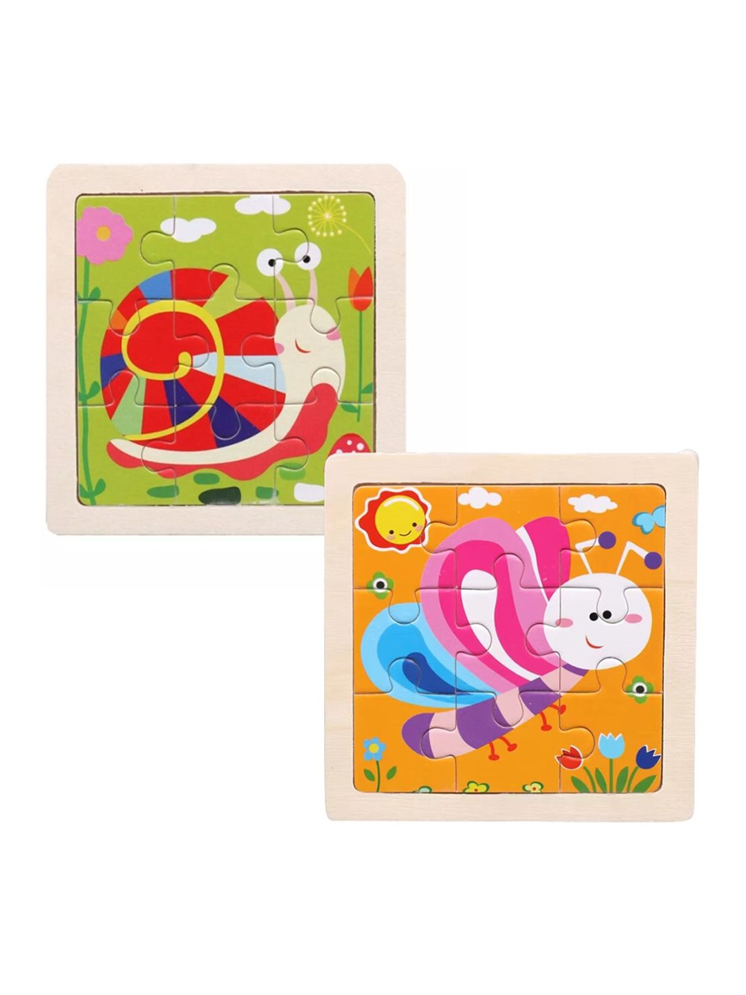 

BAESD Kids Pack of 2 Wooden Block Puzzle, Green
