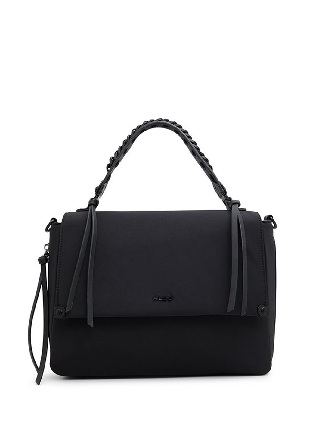 

ALDO Women Textured Solid Structured HAndheld Bags, Black