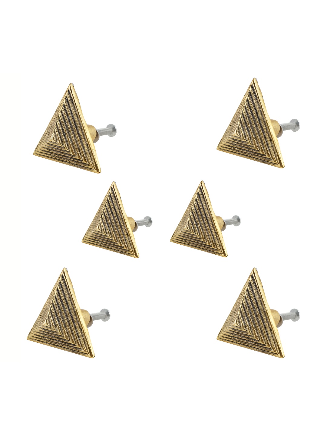 

Indianshelf 6-Pcs Textured Aluminium Knobs, Gold