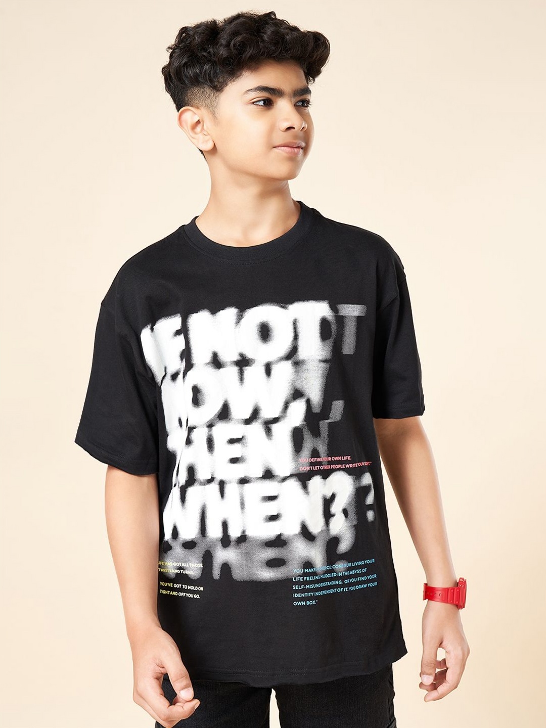 

Coolsters by Pantaloons Boys Typography Printed Drop Shoulder Sleeves T-shirt, Black