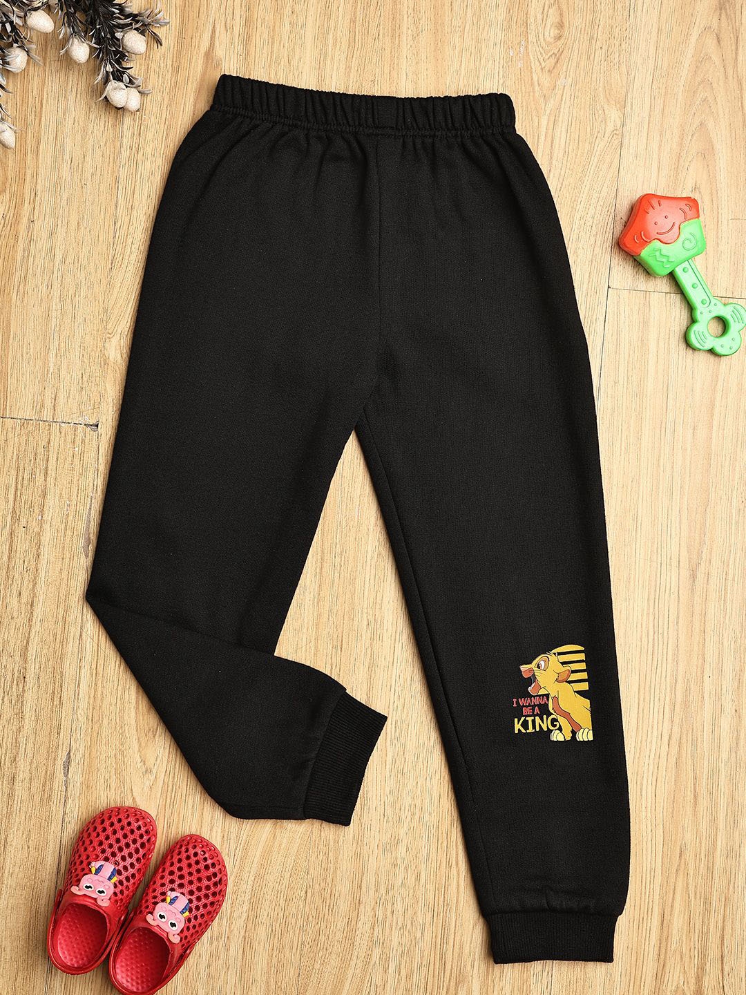 

Cutiekins Boys Graphic Printed Joggers, Black