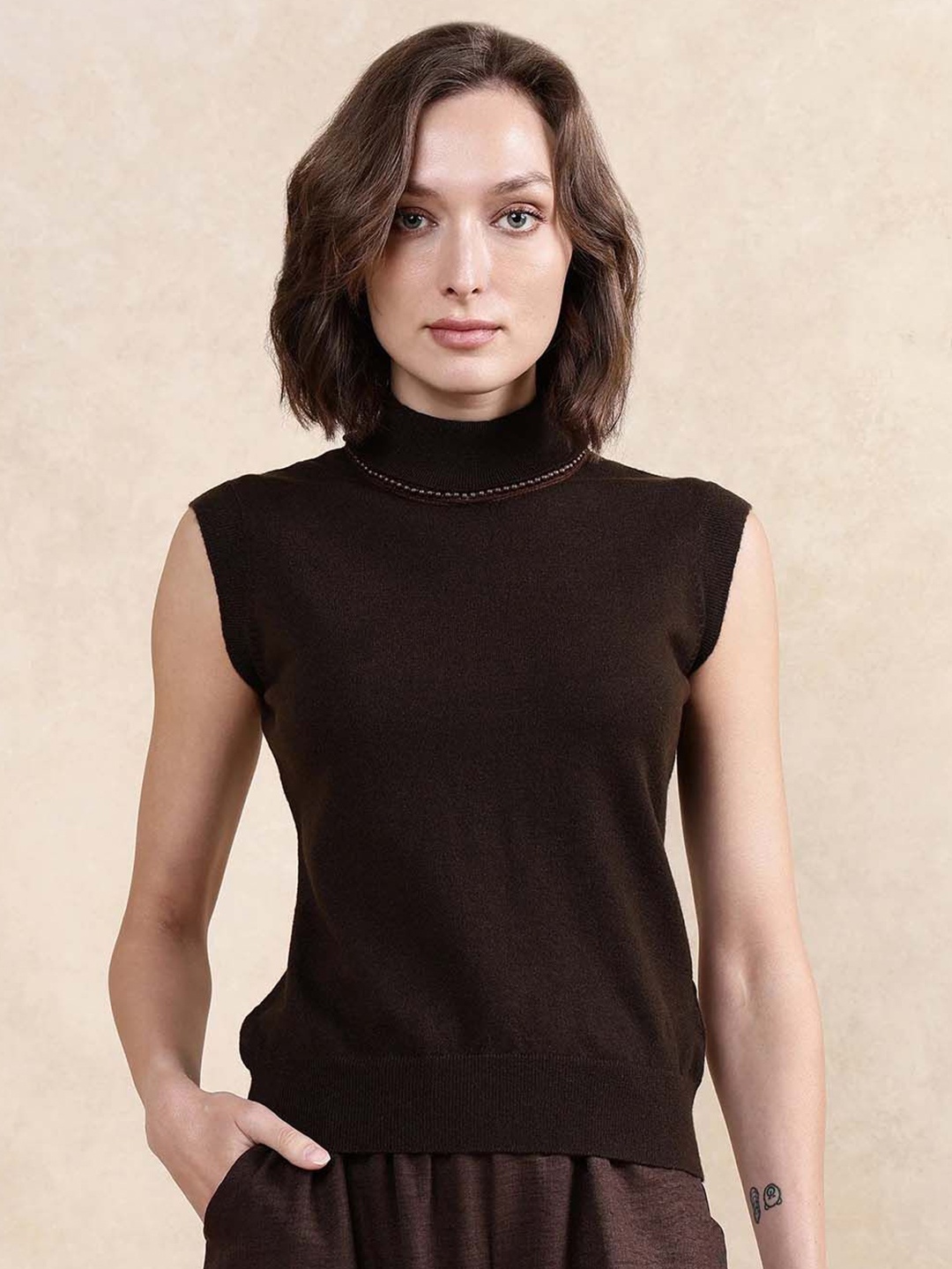 

RAREISM Women Solid Top, Brown