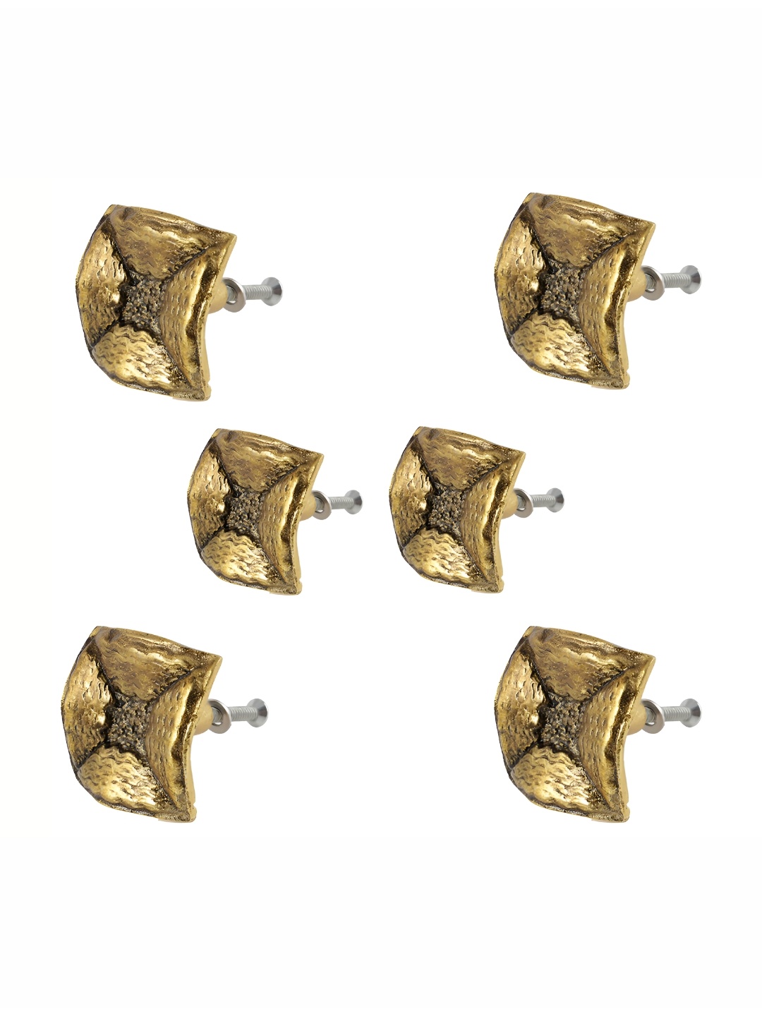 

Indianshelf 6-Pcs Yellow Textured Aluminum Knobs