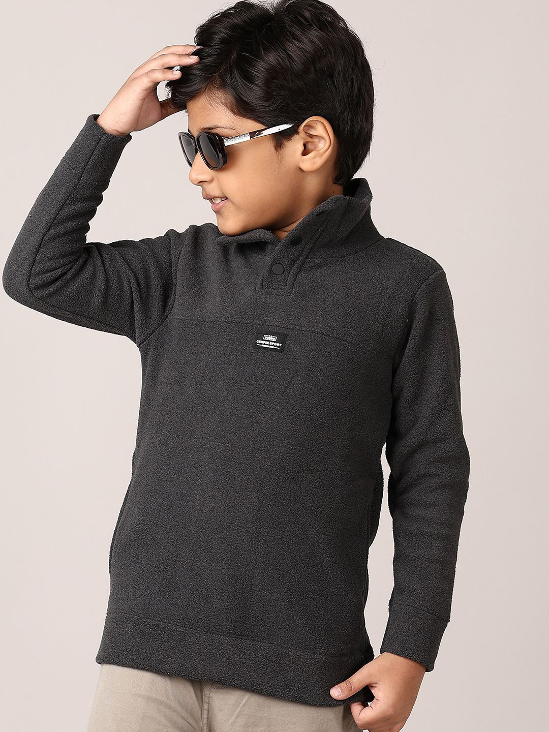 

V-Mart Boys Cotton Round Neck Long Sleeves Pullover Sweatshirt, Grey
