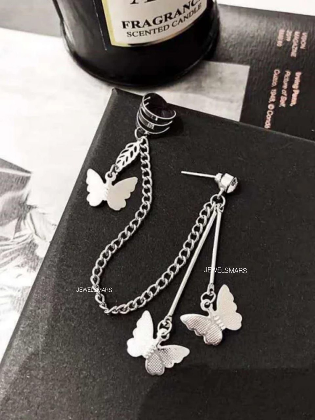 

YU FASHIONS Silver Plated Rhinestone Studded Contemporary Drop Earrings