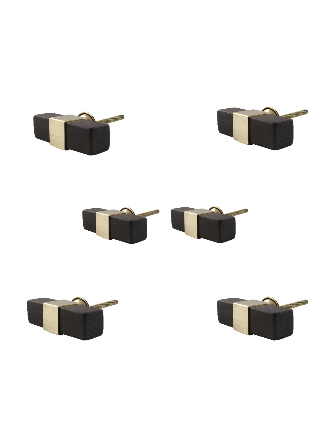 

Indianshelf Bronze and GoldToned6 Pieces Wooden Square Knobs
