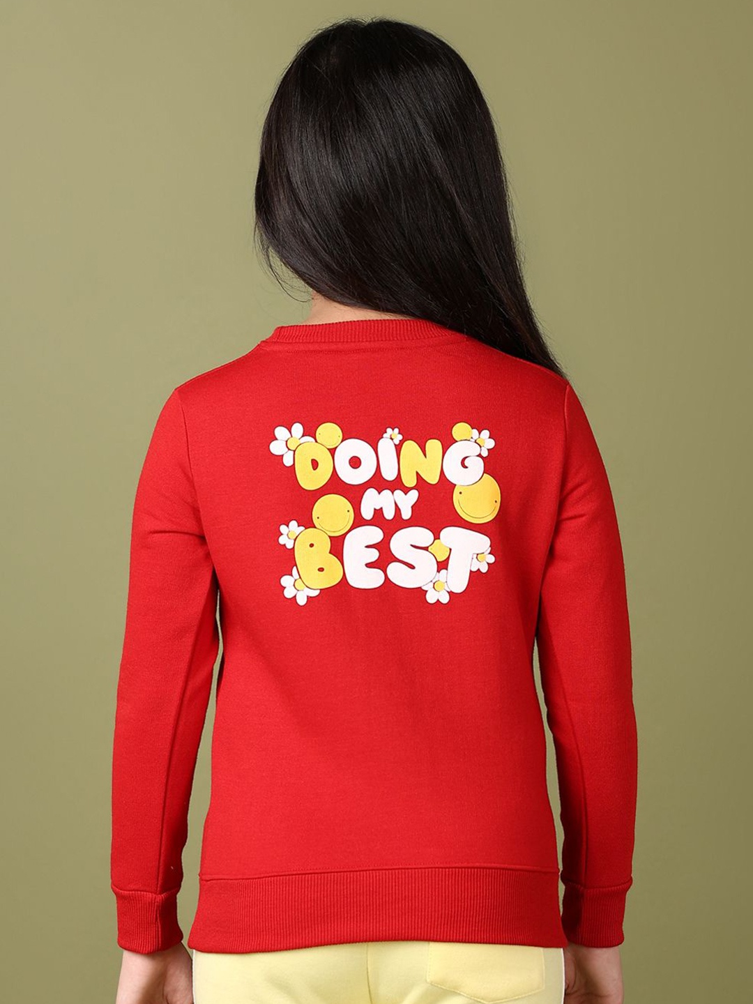 

V-Mart Girls Cotton Printed Pullover Sweatshirt, Red