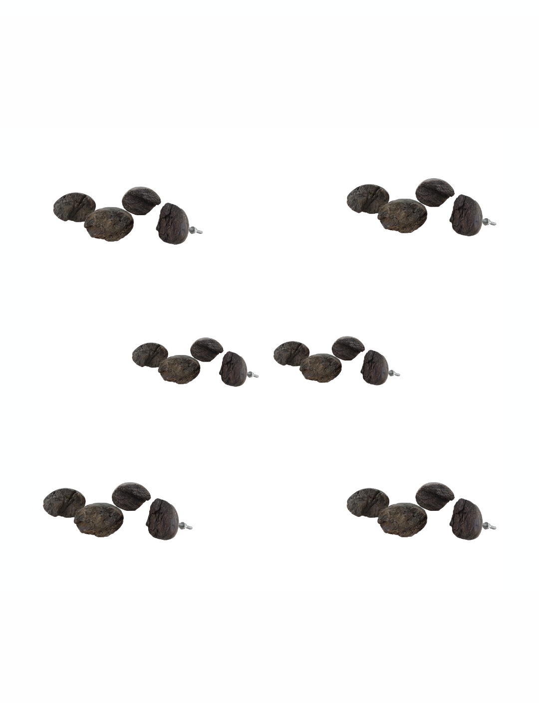 

Indianshelf 6-Pcs Brown Textured Wooden Oval Knobs