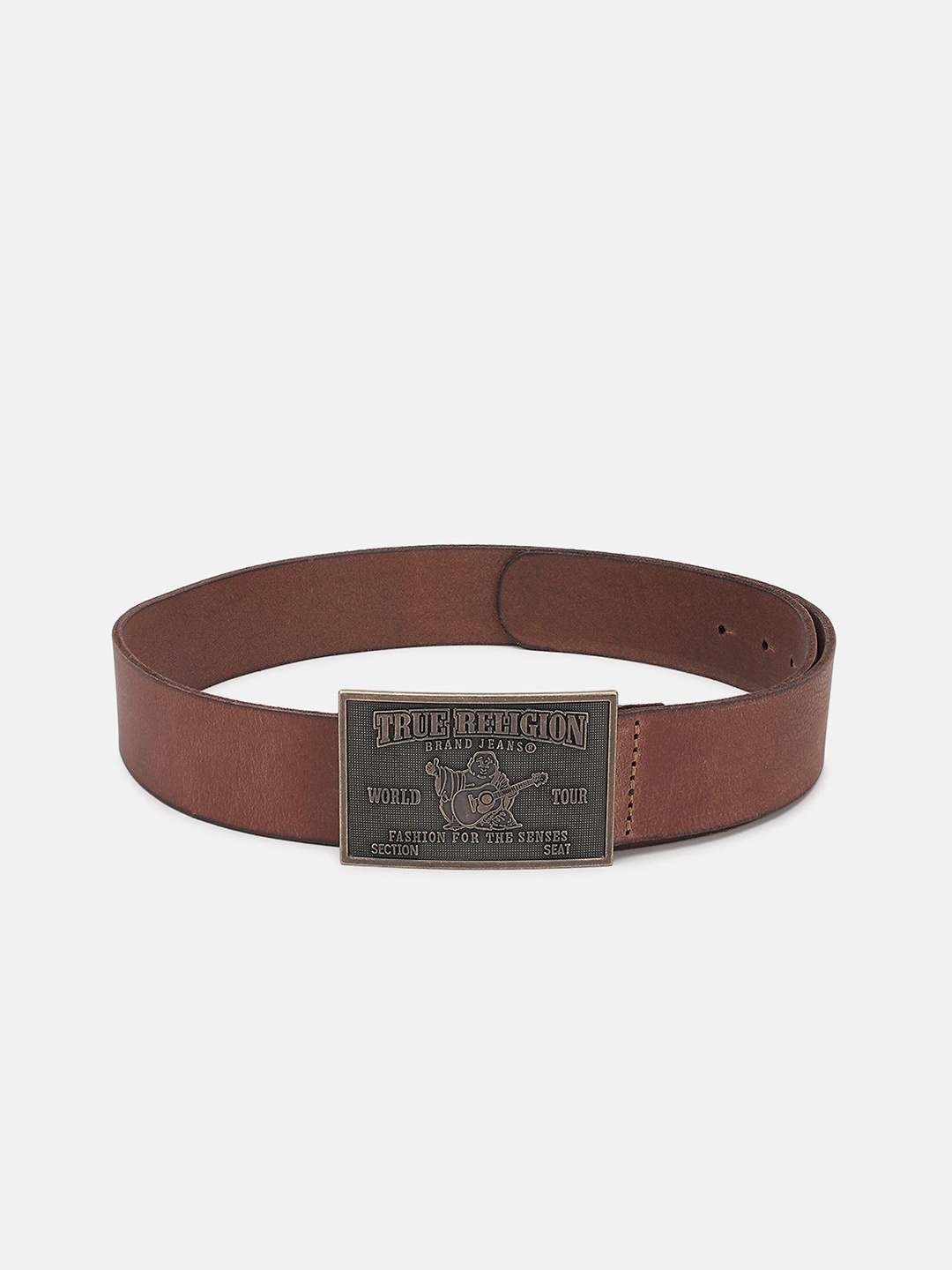 

True Religion Men Leather Belt, Brown